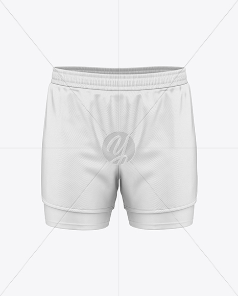 Men's Double-Layer Shorts Mockup - Front View