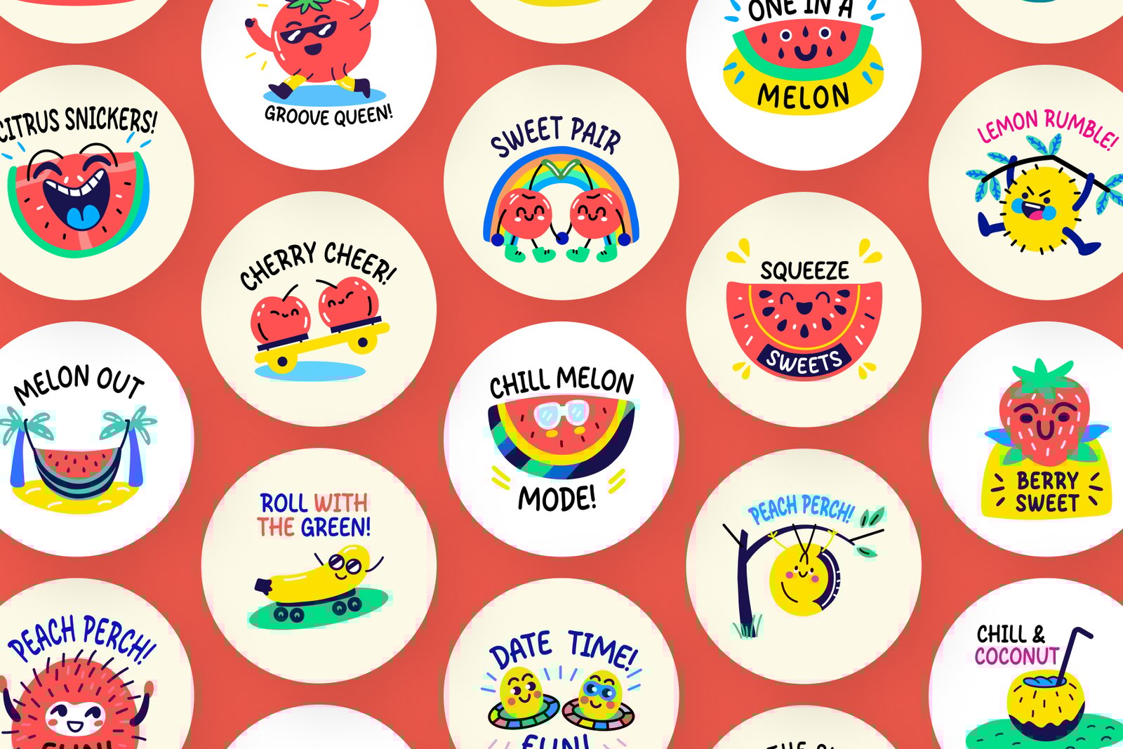 Cool Fruit Stickers Collection