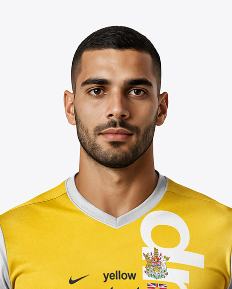 Soccer Player Wearing Jersey and Shorts Mockup