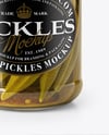 Clear Glass Jar with Pickled Okra Mockup