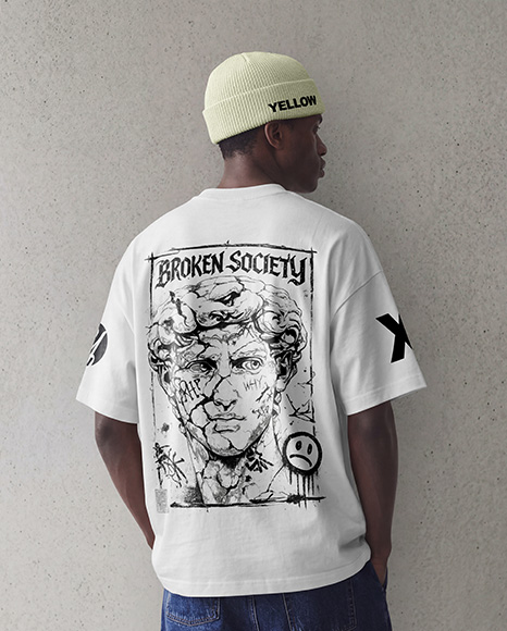 Afro-American Man Wearing T-Shirt Mockup