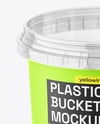 Clear Plastic Bucket with Handle Mockup