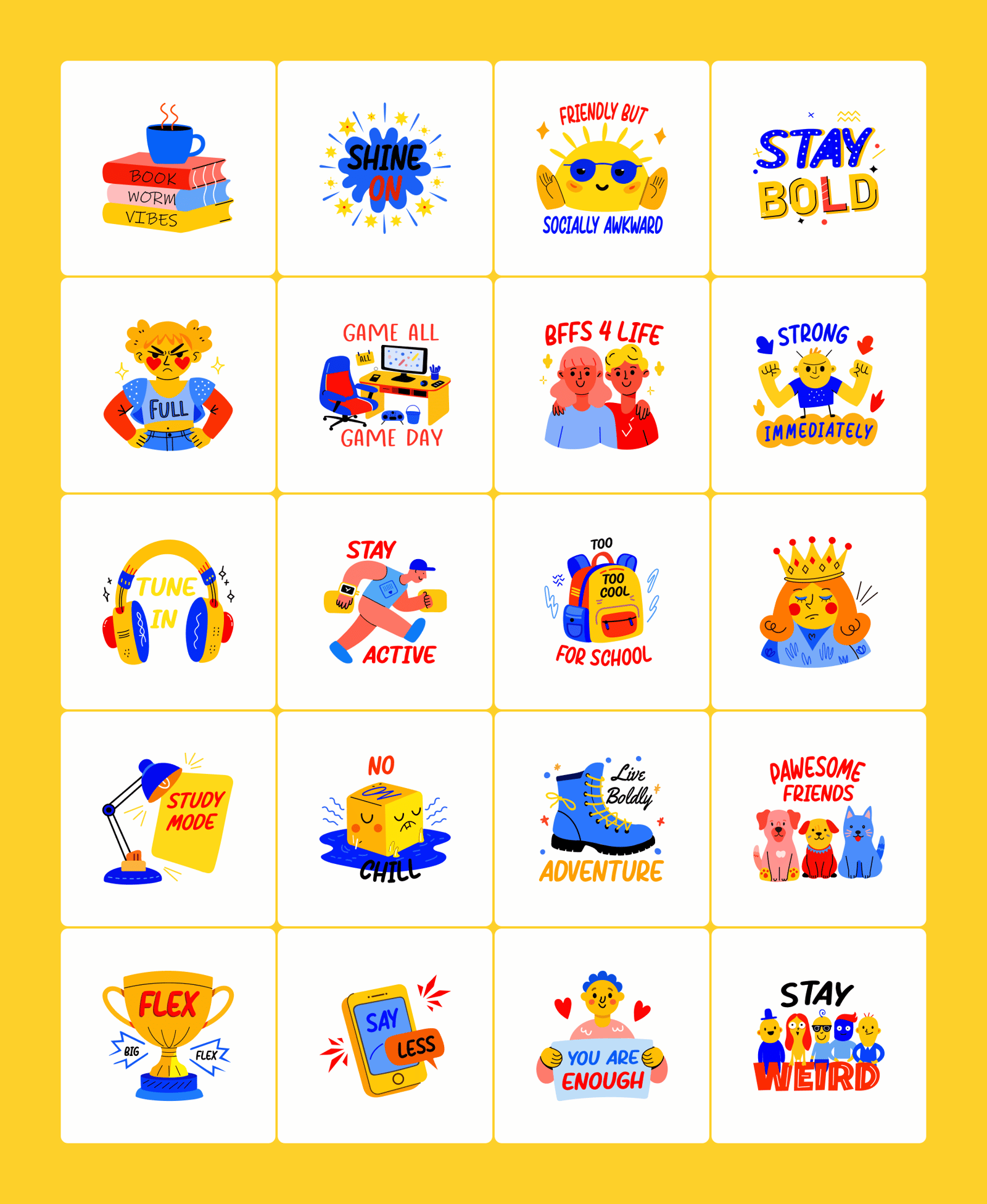 Teenage Stickers Set