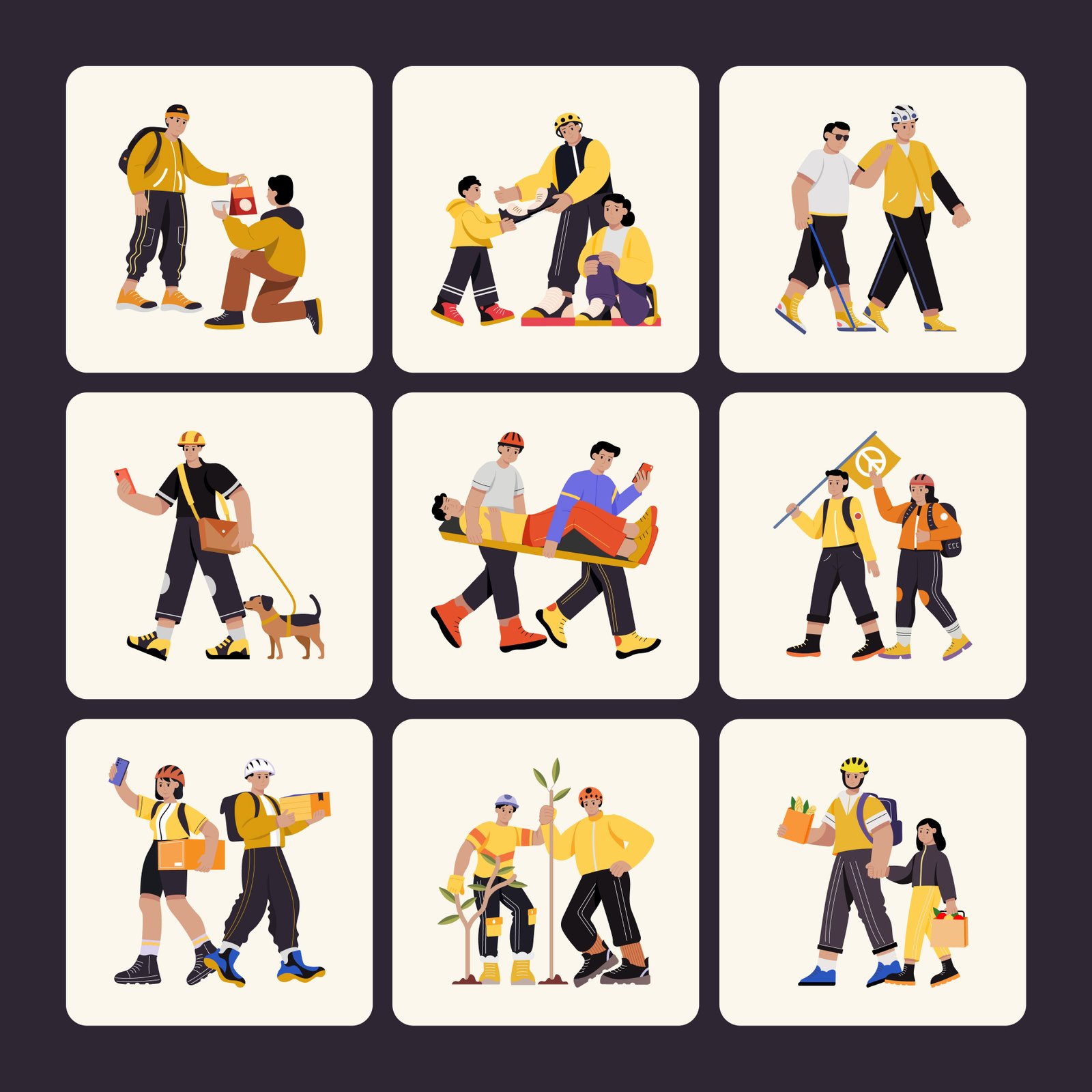 Volunteer Illustration Art Set