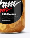 Glass Jar with White Grape Jam Mockup