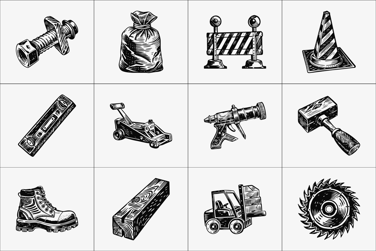 Vintage Construction Art Set