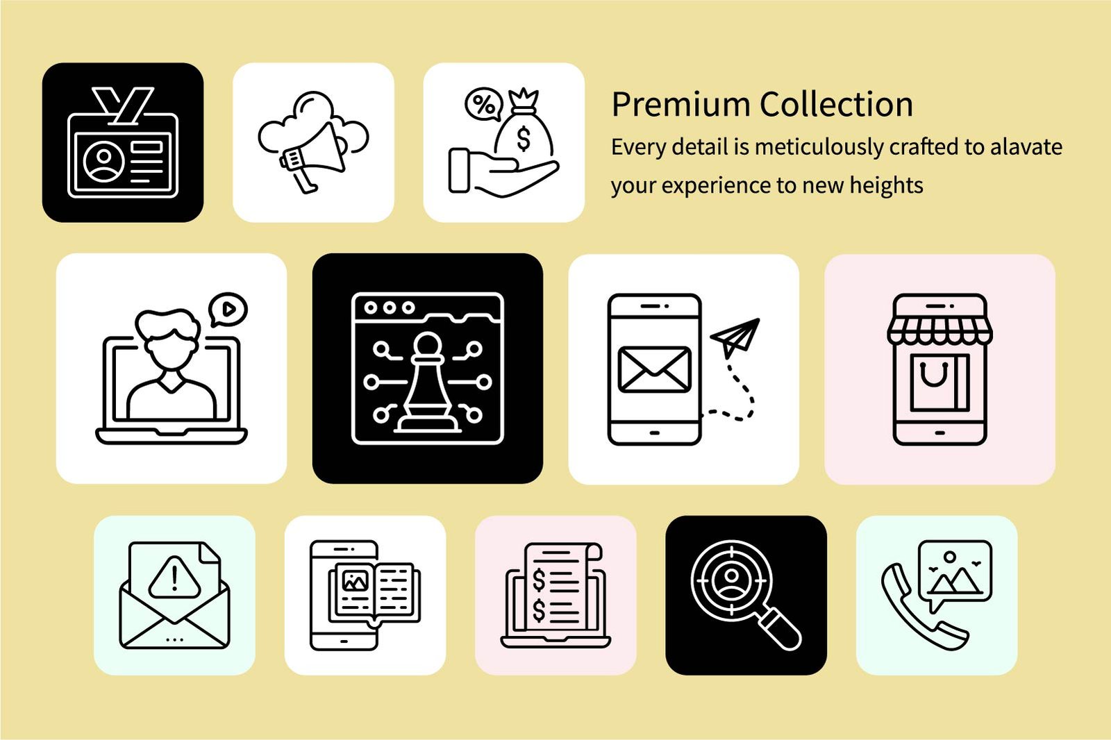 Digital Marketing Outline icon Set