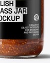 Clear Glass Jar with Sweet Relish Sauce Mockup
