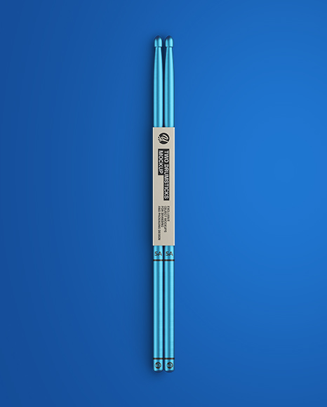 Metallic Drumsticks Mockup