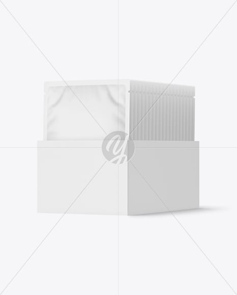 Carton Box With Sachets Mockup