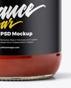 Clear Glass Jar with Pizza Sauce Mockup