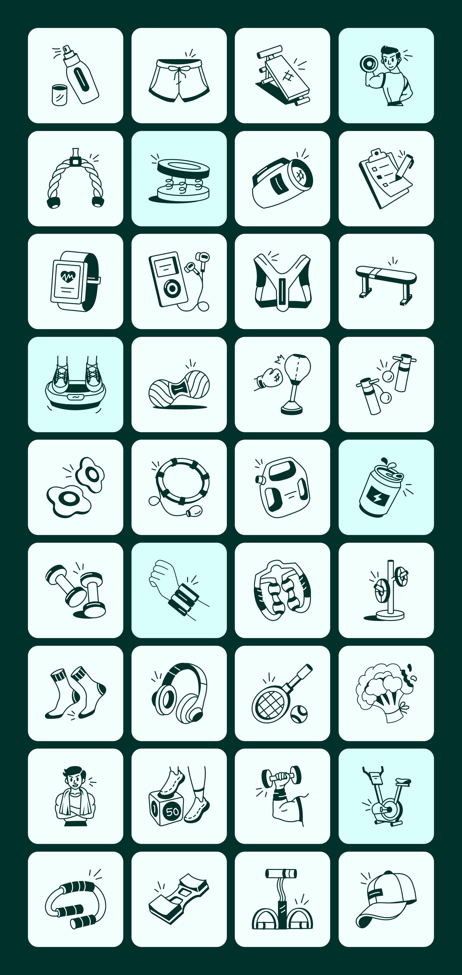 Gym Doodle Icons