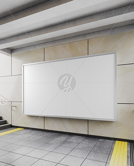 Billboard in the Underground Passage Mockup