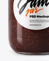 Clear Glass Jar with Fig Jam Mockup