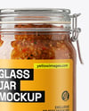 Clear Glass Jar with Meat Ragu Mockup