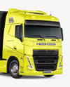 Semi Trailer Truck Mockup - Front Half Side View