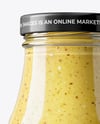 Glass Bottle with Dijon Mustard Mockup