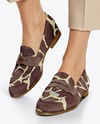 Pair of Suede Loafers on Woman's Legs Mockup