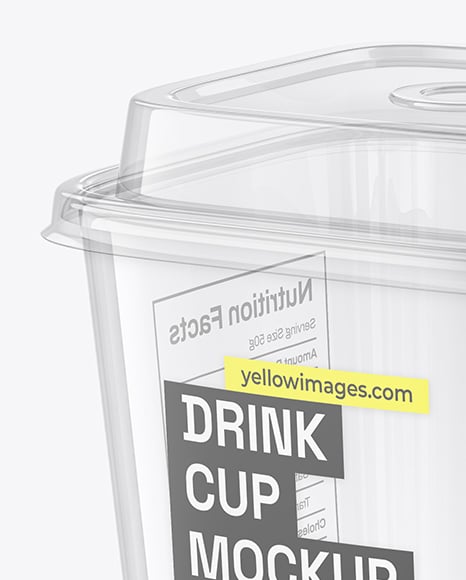 Clear Plastic Cup with Drink Mockup