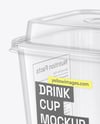 Clear Plastic Cup with Drink Mockup