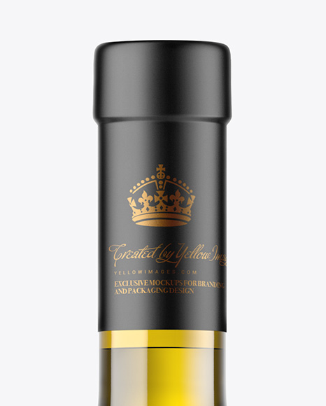 Antique Green Glass White Wine Bottle Mockup