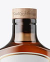 Amber Glass Bottle with Wooden Cap Mockup