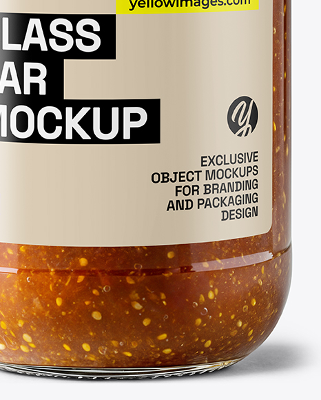 Glass Jar with Tomato Chutney Mockup