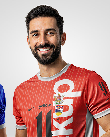 Two Men Wearing Full Volleyball Uniform Mockup