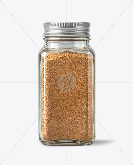 Glass Jar with Ground Nutmeg Mockup