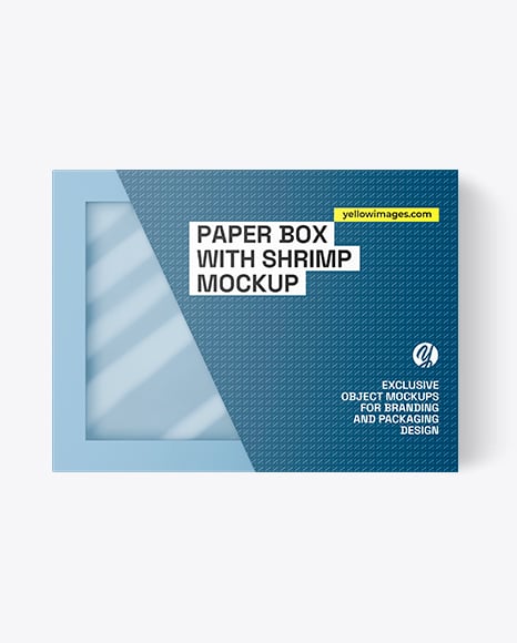 Paper Box with Shrimps Mockup