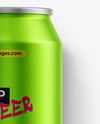 330ml Matte Metallic Aluminium Drink Can Mockup