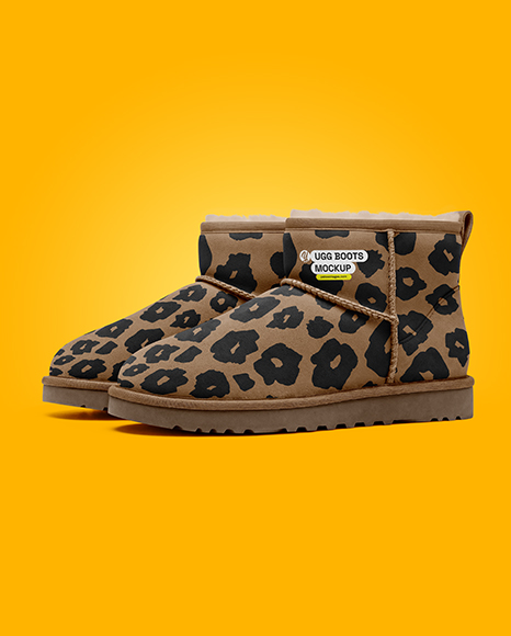 Pair of Women's UGG Boots Mockup