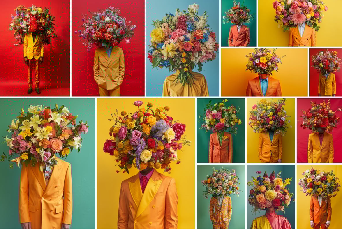 Head bouquet - 42 images