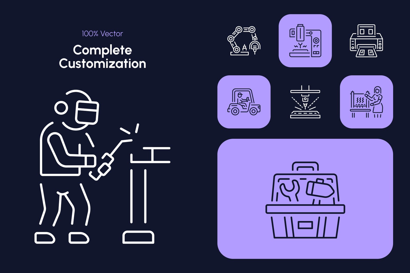 Manufacturing Icon Art Set