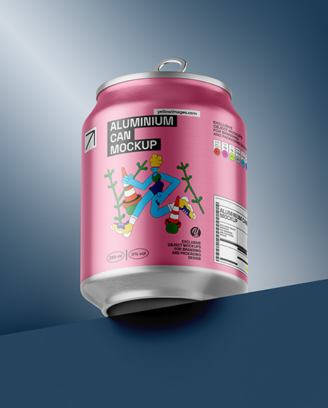 Textured Aluminium Drink Can Mockup - 3d can mockup