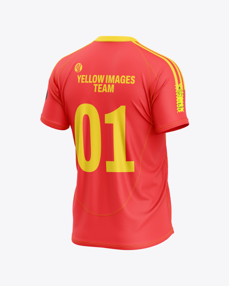 Soccer Jersey Mockup - Back Half Side View
