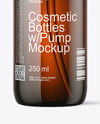8oz Amber Bottle with Pump Mockup