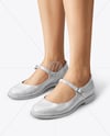 Pair of Mary Janes on Woman's Legs Mockup