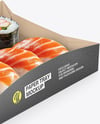 Kraft Paper Food Catering Tray with Sushi Mockup