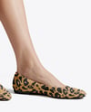 Pair of Suede Ballet Flats on Woman's Legs Mockup