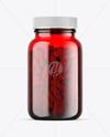 Red Glass Pills Jar Mockup