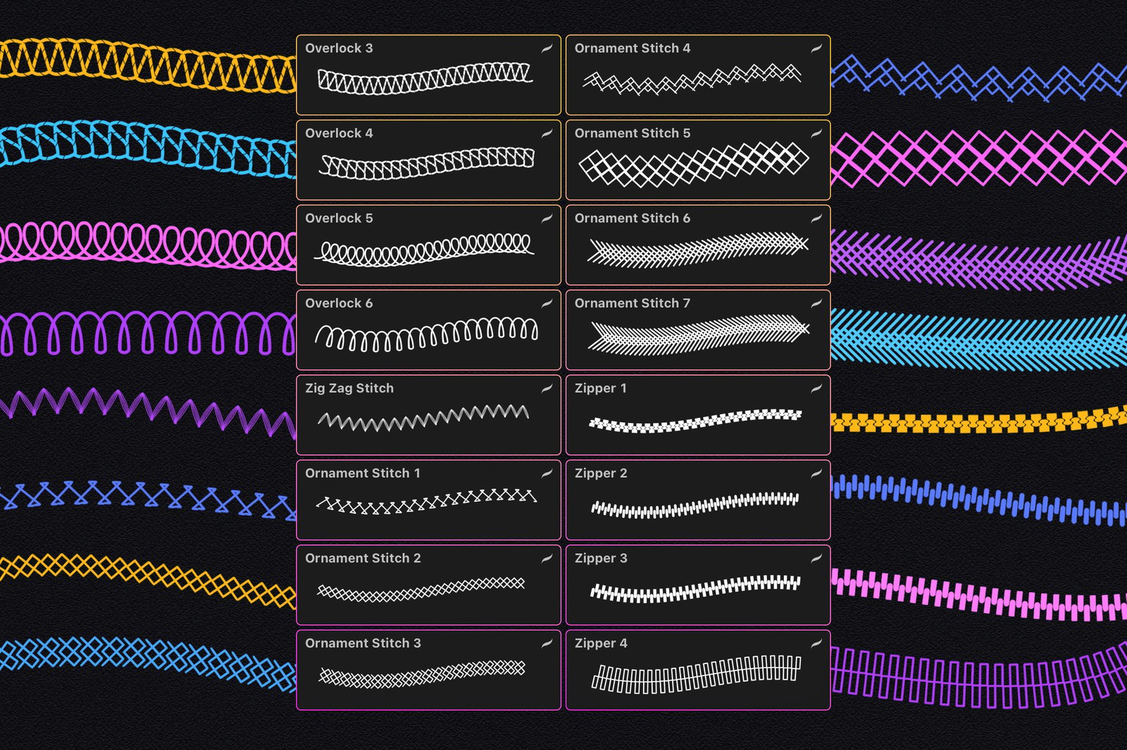 Embroidery Stitches Procreate Brushes