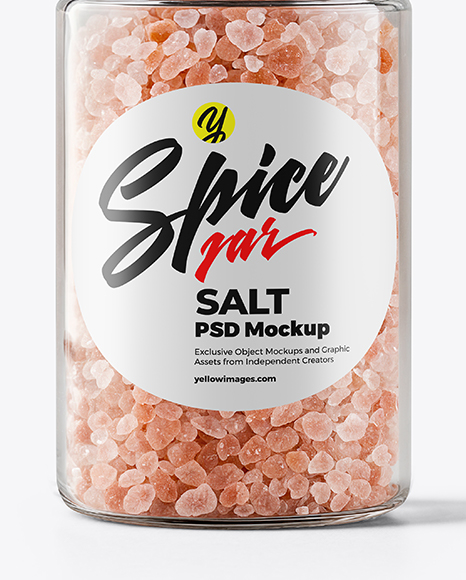 Plastic Jar with Pink Salt Mockup