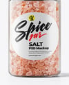 Plastic Jar with Pink Salt Mockup