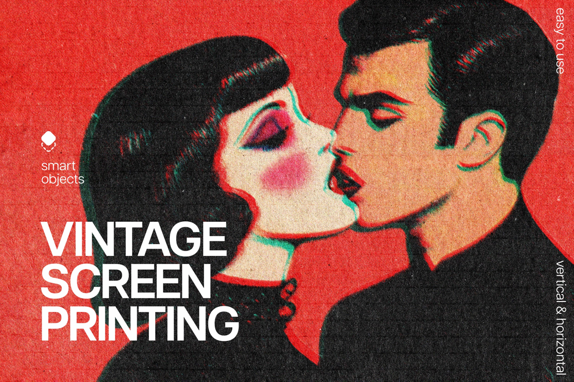 Vintage Screen Printing Design Effect