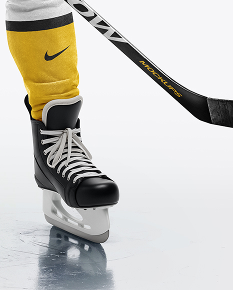 Man Wearing Full Ice Hockey Kit Mockup