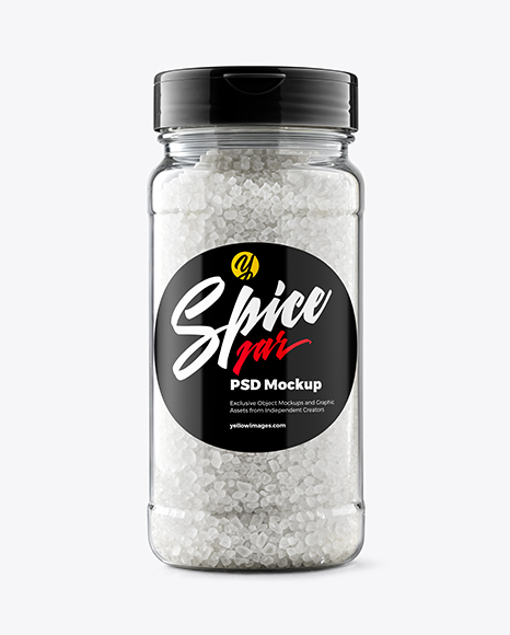 Jar with Coarse Sea Salt Mockup - Mockups