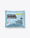 Glossy Metallic Sachet Mockup