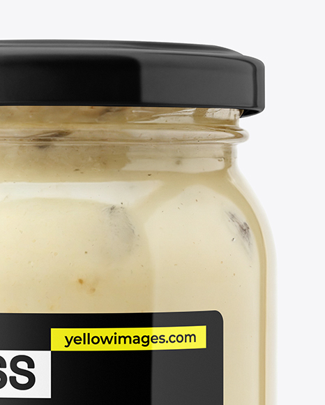 Clear Glass Jar with Clam Chowder Mockup