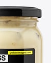 Clear Glass Jar with Clam Chowder Mockup